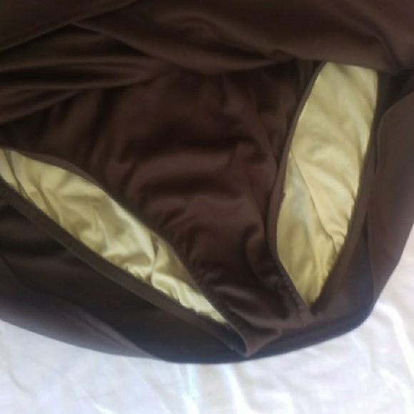 Swim brown tank dress padded with splits - Picture 3 of 8